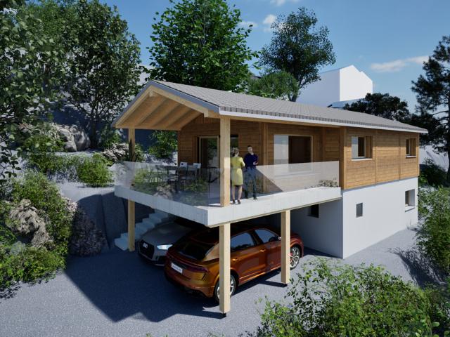 Grundstück mit wunderschönem Bauprojekt für ein 3,5 Zimmer Haus