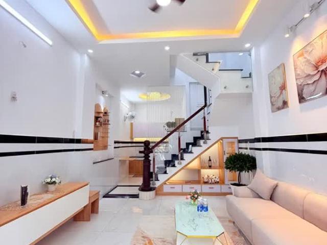 Hẻm xe hơi thông, p. 15, TÂN BÌNH sd 80m2 nhà mới trệt lầu chỉ 4ty390