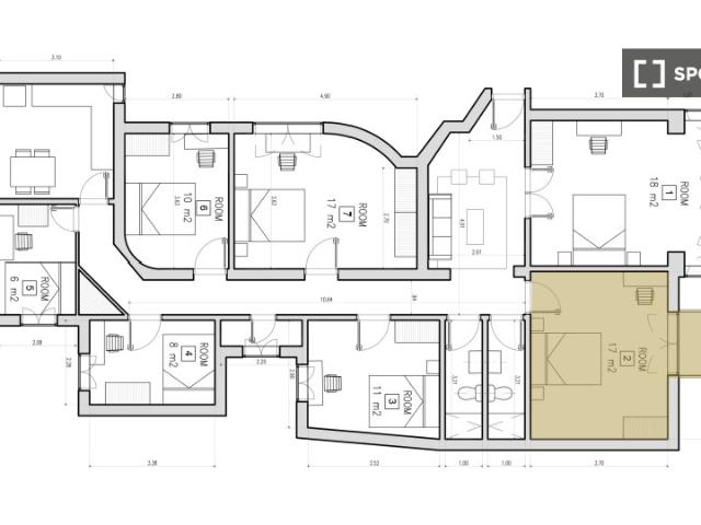 Habitación en piso compartido de 7 habitaciones en alquiler en Recoletos