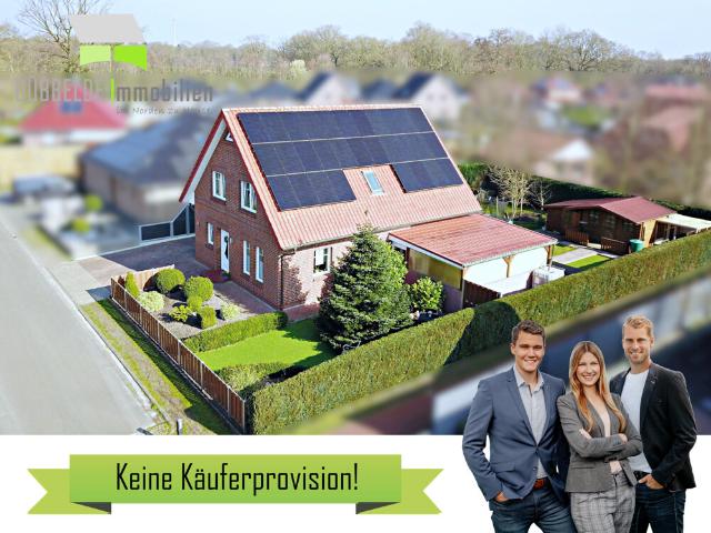 Harkebrügge: Junges Einfamilienhaus mit Fußbodenerwärmung, PV Anlage, Stromspeicher und Sauna