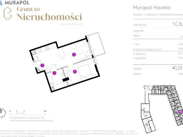 Hawelańska 41,01 m², Poznań