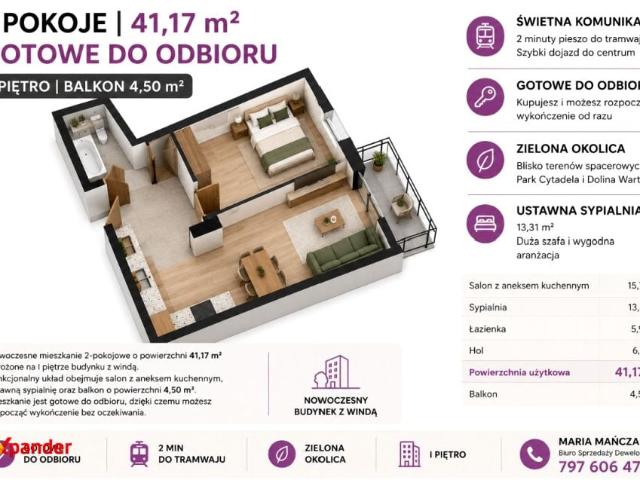 Hawelańska 42 m², Poznań