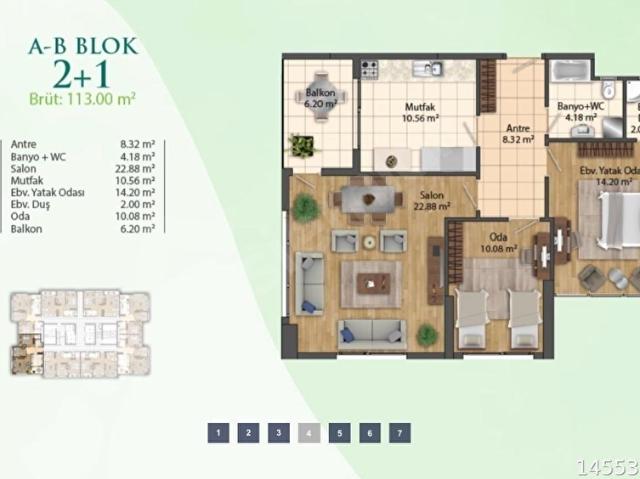 HAYATPARK2 SİTESİ 2+1 SATILIK BOŞ DAİRE B BLOK