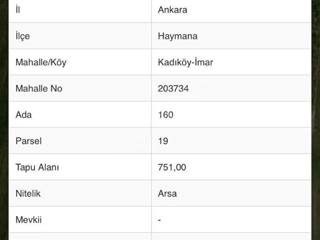 HAYMANA KADIKÖY'DE SATILIK 751M2 VİLLA ARSA'SI