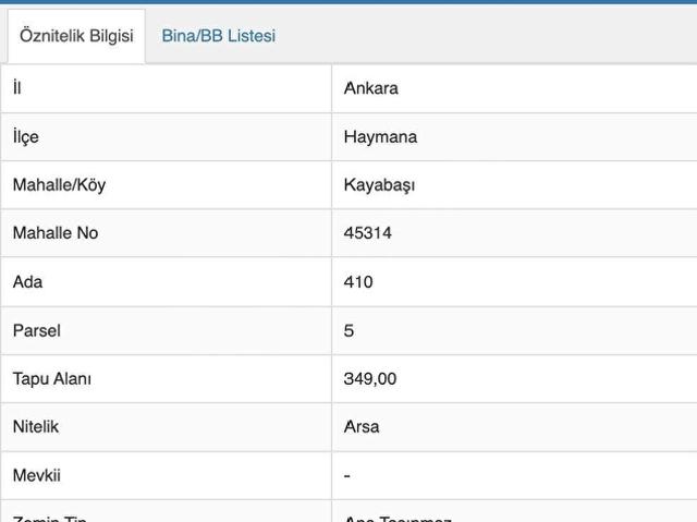 Haymana Kayabaşı Villa İmarlı 729 m2 İki Köşe Parsel