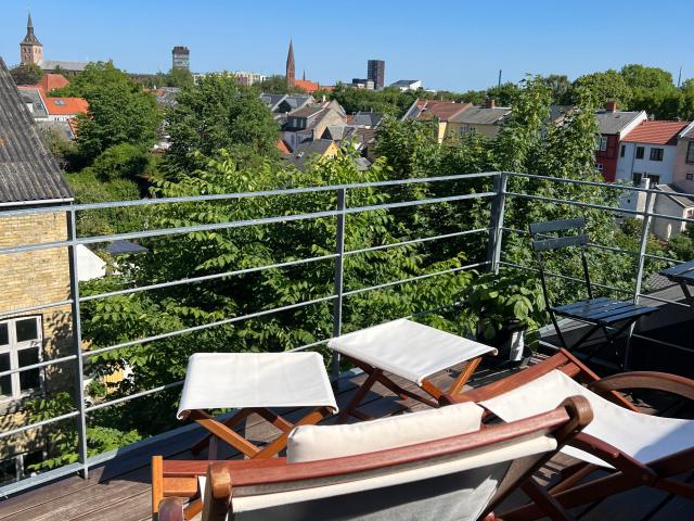 Helt nyistandsat penthouse med tagterrasse