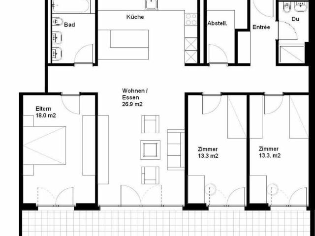 Helle 4.5 Zimmer Wohnung mit sehr grossem Balkon | dreamo. Ch