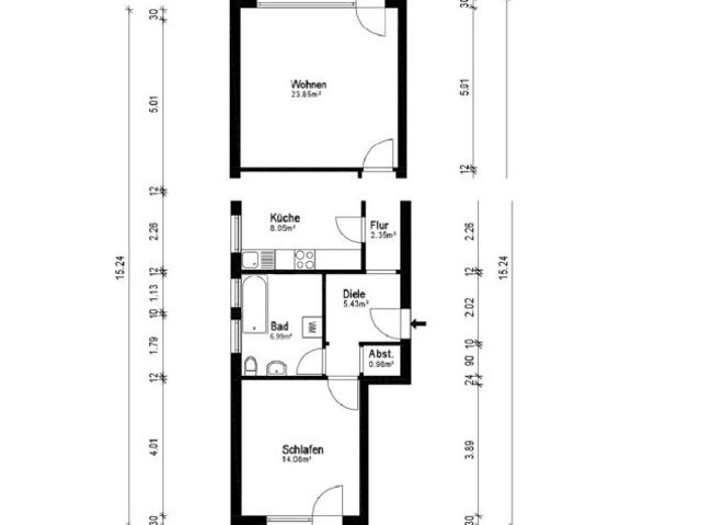 Helle 2 Zimmer Wohnung mit großem Balkon in begehrter Lage Schwachhausen!