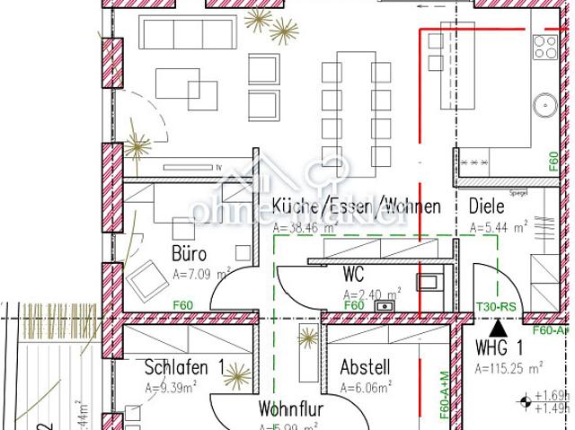 Helle Neubauwohnung mit eigenem Garten im KFW 40 Energiesparhaus Nähe Porta Nigra