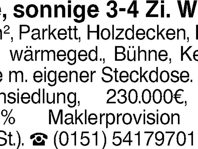 Helle sonnige 3 4 Zi. WHG