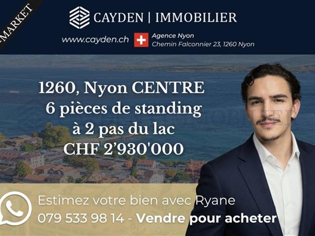 Hervorragende 6 Zimmer Wohnung im Zentrum von Nyon