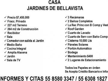 HERMOSA CASA JARDINES DE BELLAVISTA