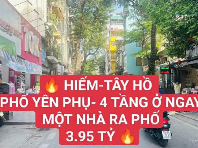 Hiếm Tây Hồ Phố Yên Phụ 4 tầng ở ngay 1 nhà ra mặt phố 3.95 tỷ