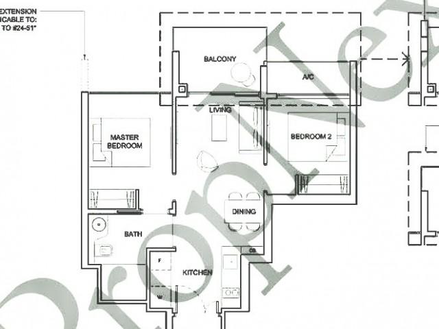 High Park Residences Condominium For Rent, $3,300, 2 Bed 1 Bath 581 sqft $5.68 psf