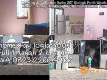 Homestay Jogja Bulanan Harian 2KT Strategis Furnis Wisuda AC Liburan Condong Catur Polda DIY UII dlm