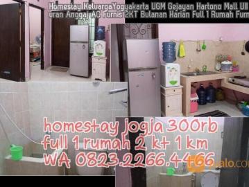 Homestay KeluargaYogyakarta UGM Gejayan Hartono Mall UII Liburan Anggaj AC Furnis 2KT Bulanan Harian