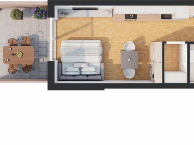 Hochwertige 1 Zimmer Neubau Gartenwohnung W01