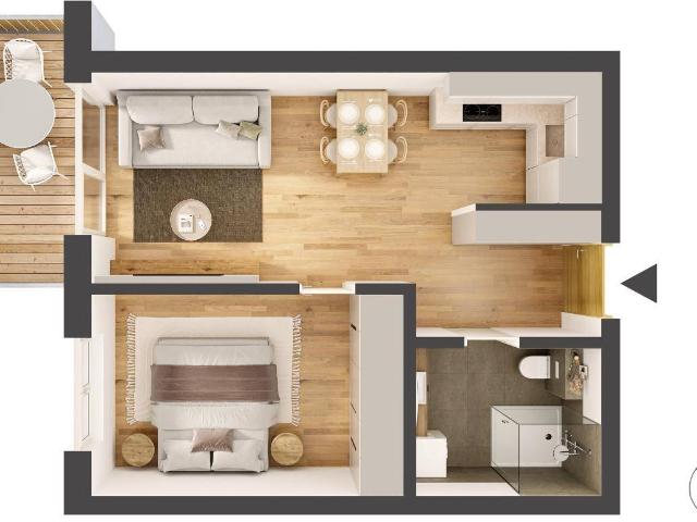 Hochwertige 2 Zimmer Dachgeschoss Wohnung IW14