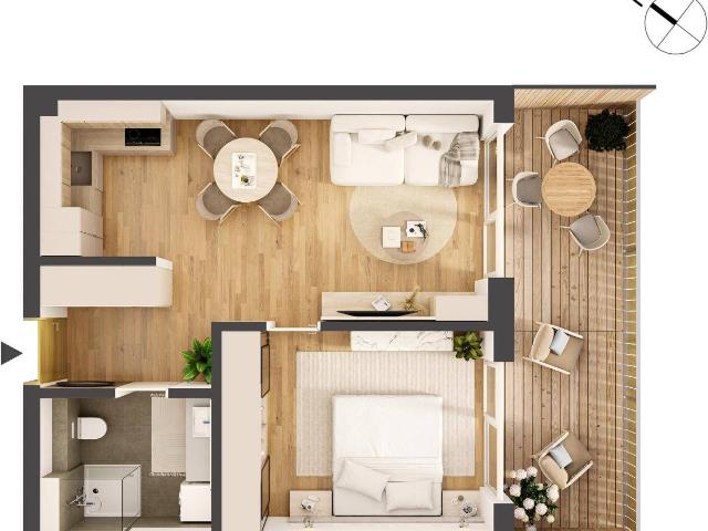 Hochwertige 2 Zimmer Neubauwohnung mit Balkon HW11