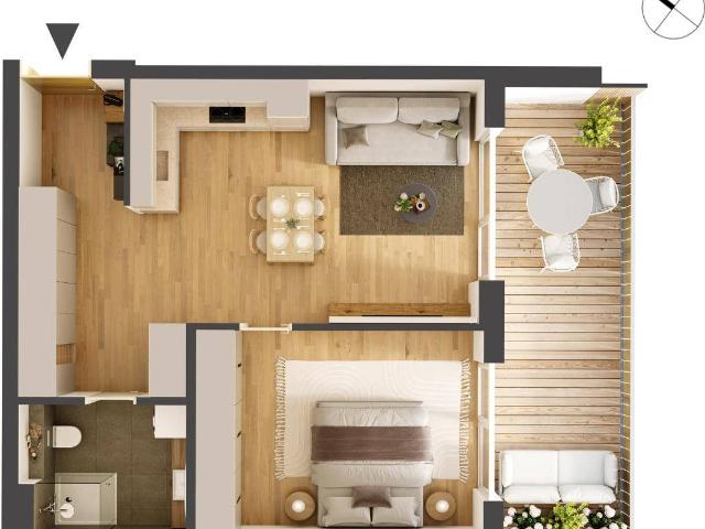 Hochwertige 2 Zimmer Neubauwohnung mit Balkon IW05