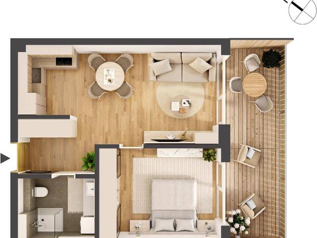 Hochwertige 2 Zimmer Neubauwohnung mit Balkon IW06