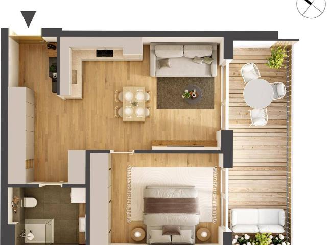 Hochwertige 2 Zimmer Neubauwohnung mit Balkon IW10