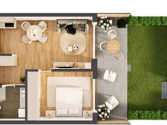 Hochwertige 2 Zimmer Neubau Gartenwohnung IW02