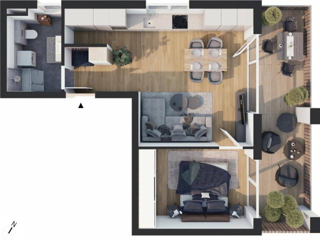 Hochwertige 2 Zimmer Neubau Wohnung mit Balkon EW08