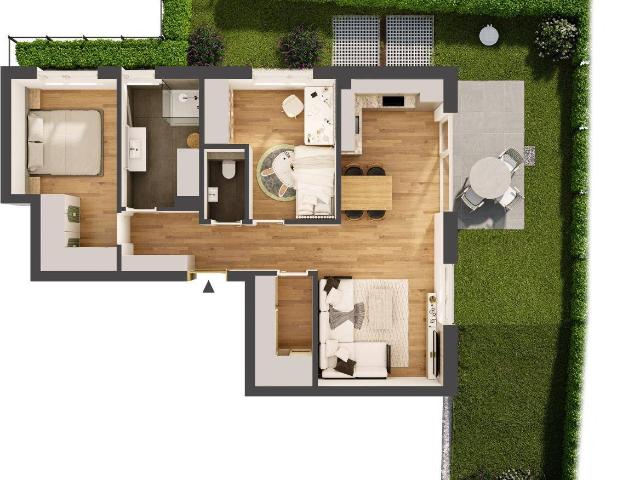 Hochwertige 3 Zimmer Neubau Gartenwohnung IW08