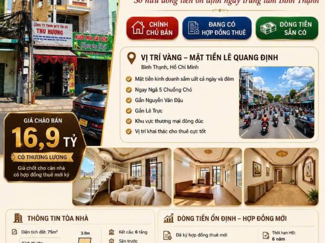 Hot –cần bán căn nhà tòa nhà chdv 6 tầng dòng tiền ổn định mt lê quang định, bình thạnh, tp. HCM
