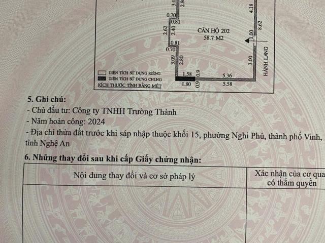 Hot – chính chủ cần bán căn hộ chung cư trường thành 1, đường hồ tông thốc, nghệ an