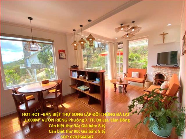 Hot –bán biệt thự song lập đồi thông đà lạt 1.000m² vườn riêng phường 7, tp. Đà Lạt, Lâm Đồng