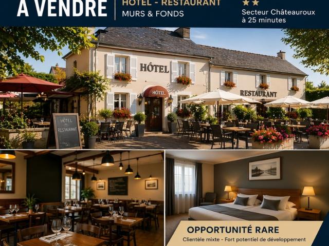 HÔTEL – RESTAURANT 2★ À VENDRE – MURS & FONDS