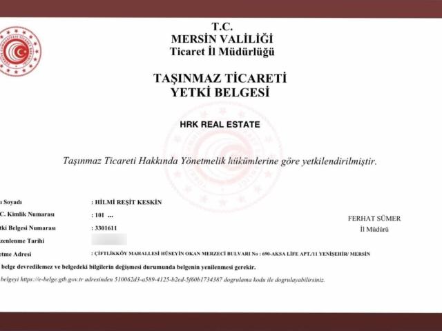 Hrk'den Erdemli Yukarı Alata'da Kiralık 3+1 Daire