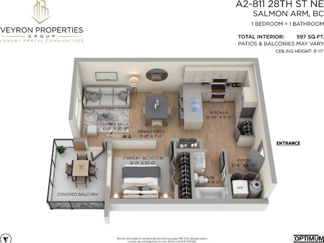 Hub Residences 1 Bedroom Apartment for Rent at 811 28 St Ne, Salmon Arm, BC V1E 2S7