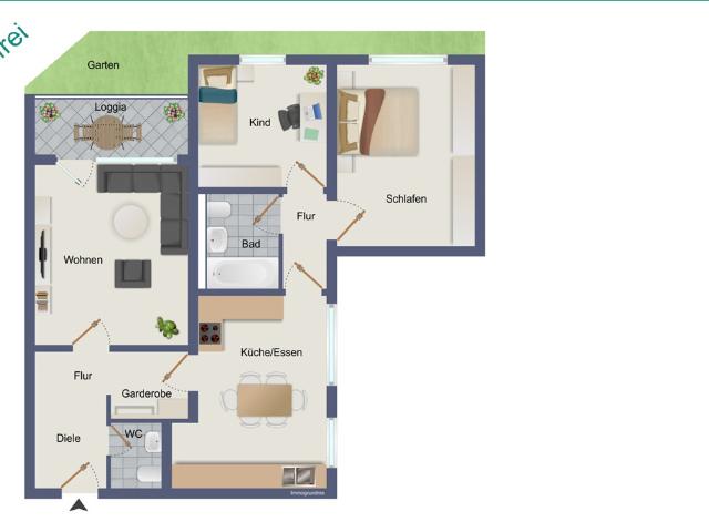HÜBSCHE VERMIETETE 3 ZIMMER EIGENTUMSWOHNUNG MIT TOLLEM ZUSCHNITT UND BALKON IN RADEVORMWALD