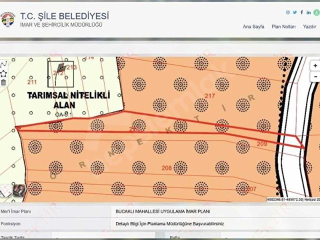 ŞİLE AĞVA BUCAKLIDA TURİZM İMARLIDA KALAN TARLA ACİL