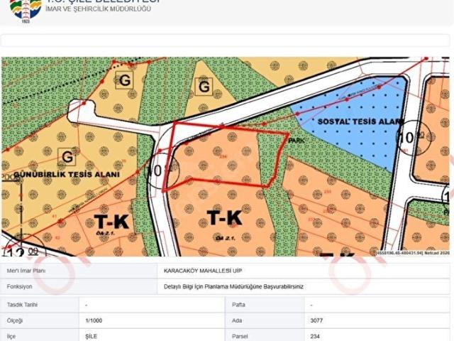 ŞİLE TURYAP'tan Karacaköy'de Denize Sıfır İmarlı Arsa