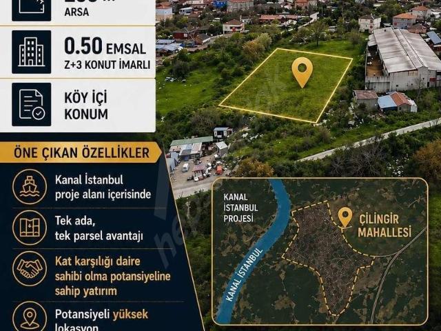 ÇİLİNGİR KÖY İÇİ 256 M2 Z+3 KONUT İMARLI YATIRIMA UYGUN ARSA