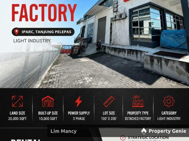 I Parc Tanjung Pelepas Semi Detached Light Industrial Factory For Sale