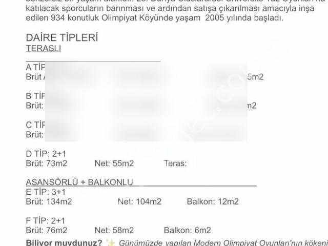 İrem Yapar'dan Eşyalı Kiralık Olimpiyatköyü 3+1 Balkonlu