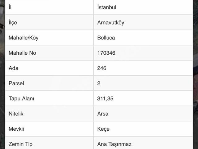 İSTANBUL ARNAVUTKÖY İST HAVALANINA YAKIN SATILIK ARSA 300 M2