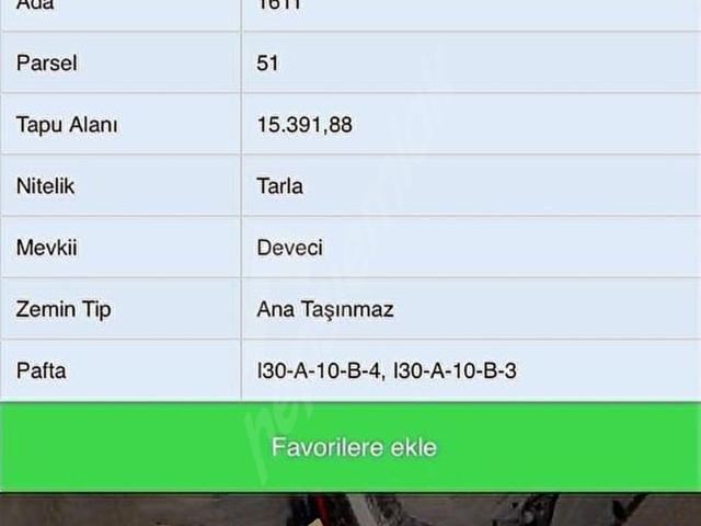 ÇİZGİ'DEN ELMADAĞ ÜÇEVLER'DE 15.391 M2 TARLA TEK TAPU