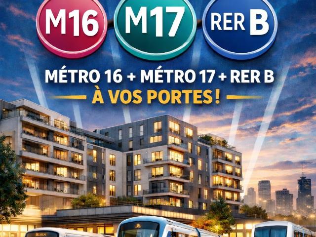 IDEAL INVESTISSEUR OU PREMIER ACHAT STUDIO 33M² A 10MINUTES RER B+M16+M17 1 pièce, 33 m²