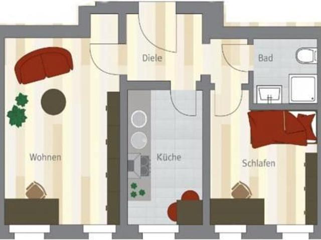 IDEALE 2 Raum Single Whg. mit Einbauküche in Leutzsch, ruhig und grün