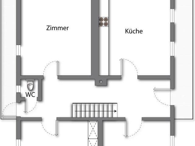 Idyllische Landwirtschaft mit Gebäuden und Grünflächen