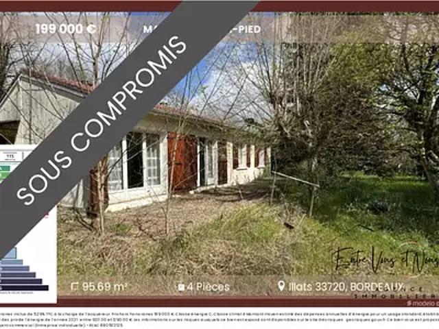 Illats 33720 Achat / Vente maison 4 pièces t4