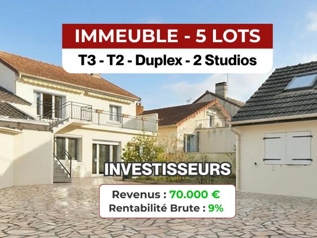IMMEUBLE DE RAPPORT 4 À 5 LOTS PARKINGS PRIVATIFS CAVES FORTE RENTABILITÉ