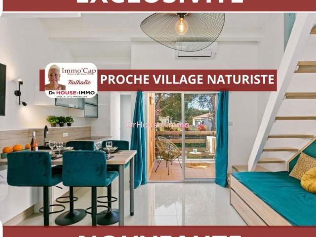 IMMO'CAP NATHALIE A LA VENTE APPARTEMENT RENOVE DANS RESIDENCE TRES PROCHE VILLAGE NATURISTE AVEC PARKING
