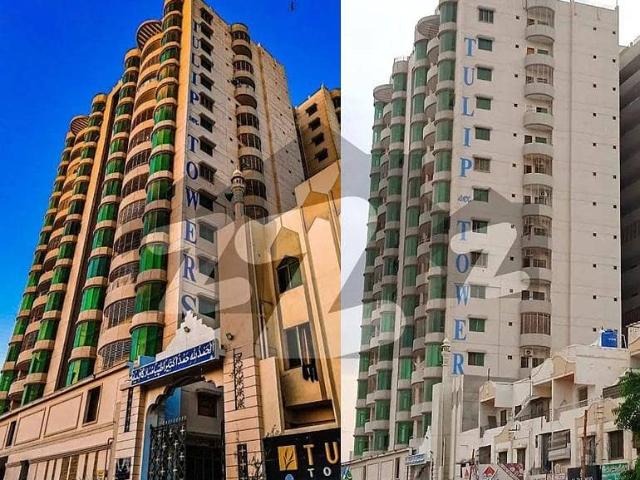 In tulip tower, a zero meter 3500 square feet flat is available for sale in tulip tower, in scheme 33 karachi